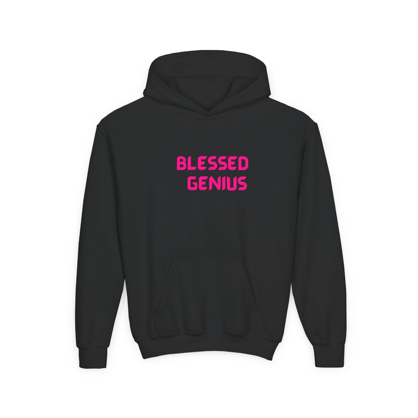 Blessed Genius Youth Hoodie, Inspirational Sweatshirt, Gift for Kids, Motivational Clothing, Cozy Pullover, Everyday Wear