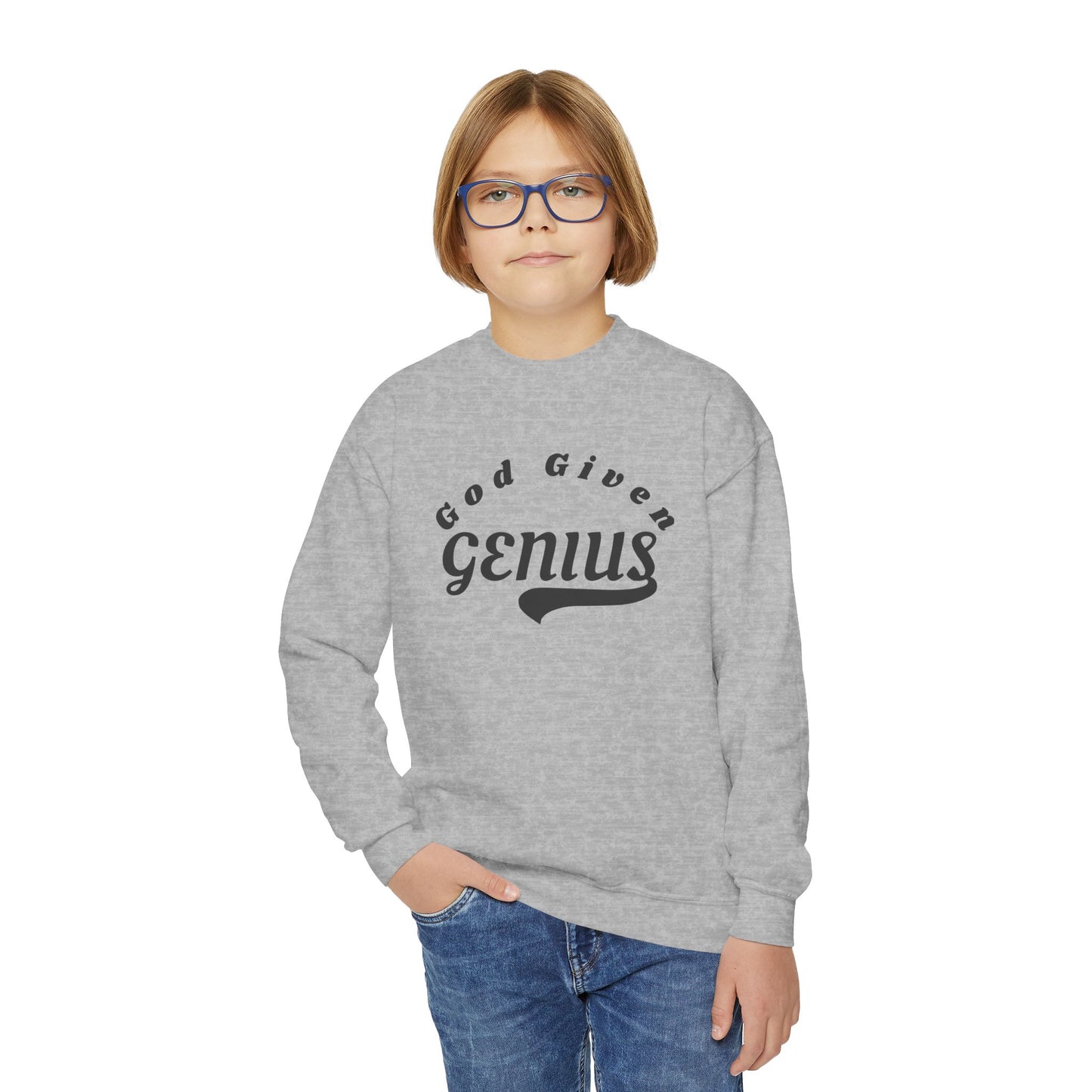 God Given Genius Youth Crewneck Sweatshirt