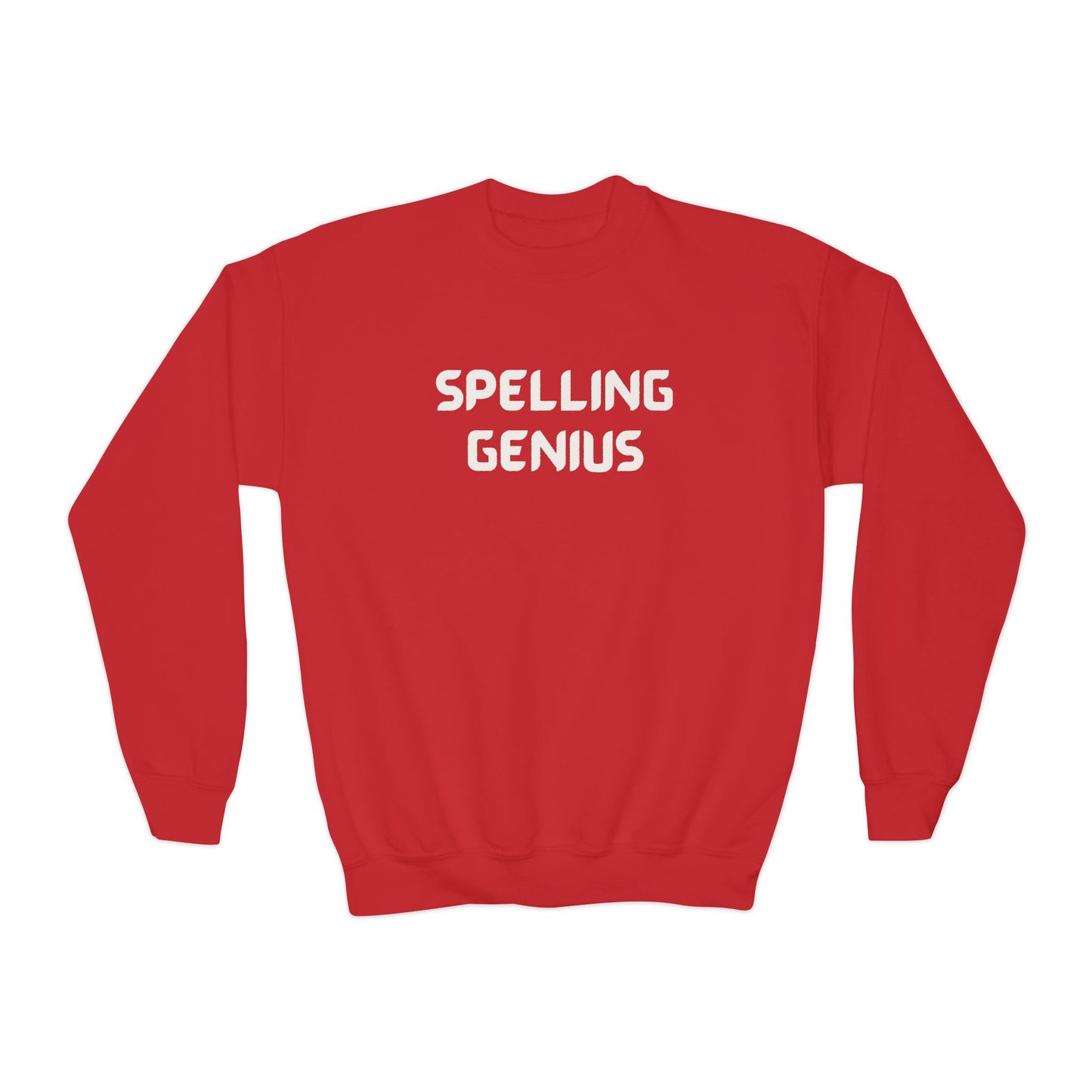 Spelling Genius Youth Crewneck Sweatshirt, Kids Gift, School Spirit, Fun Apparel, Unique Wardrobe Essentials