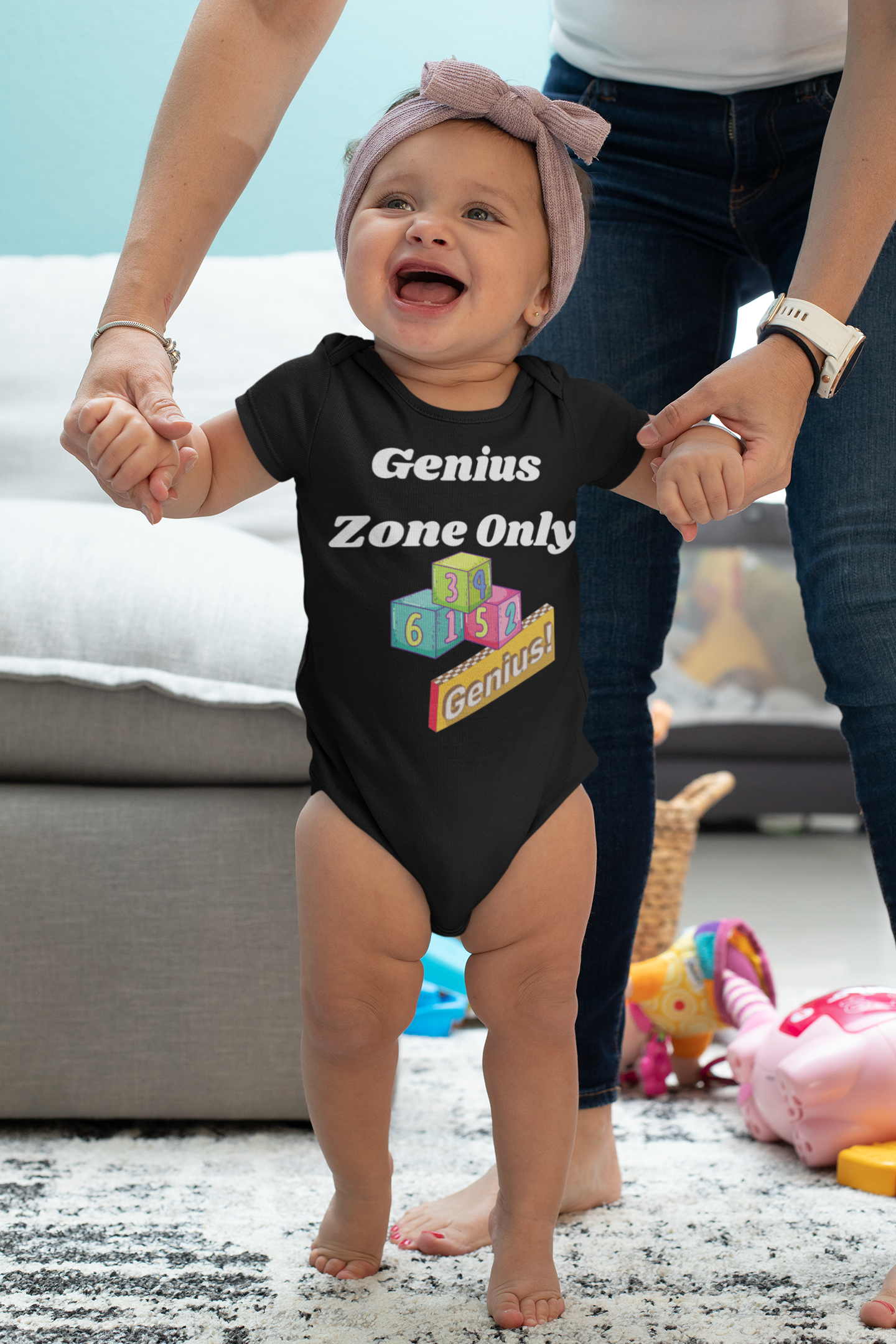 Genius Zone Only Baby Bodysuit, Cute Infant One-Piece, Baby Shower Gift, Toddler Outfit, Kids Clothing, Birthday Present